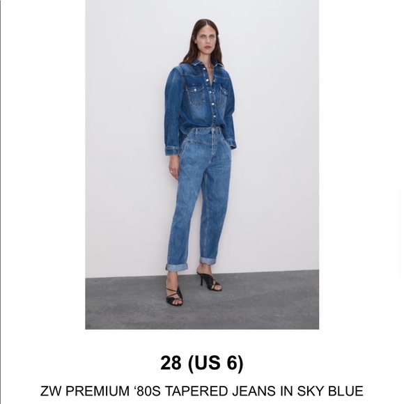 ZARA jeans “ZW premium 80’s tapered jeans” - Picture 1 of 4